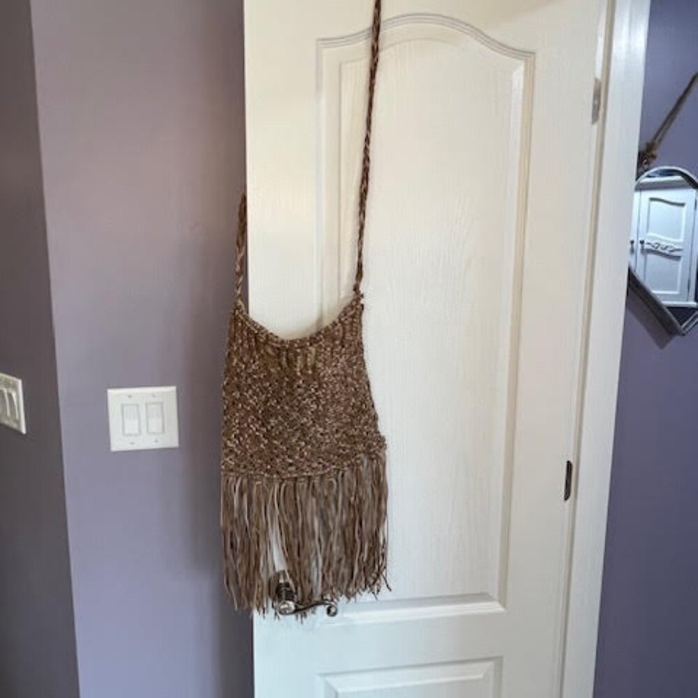 Leather Macrame' Fringe Bag